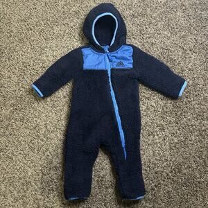 Snozu Fleece Cozy, Bunting Snowsuit, One Piece, Hooded, Baby 3-6 Months Blue